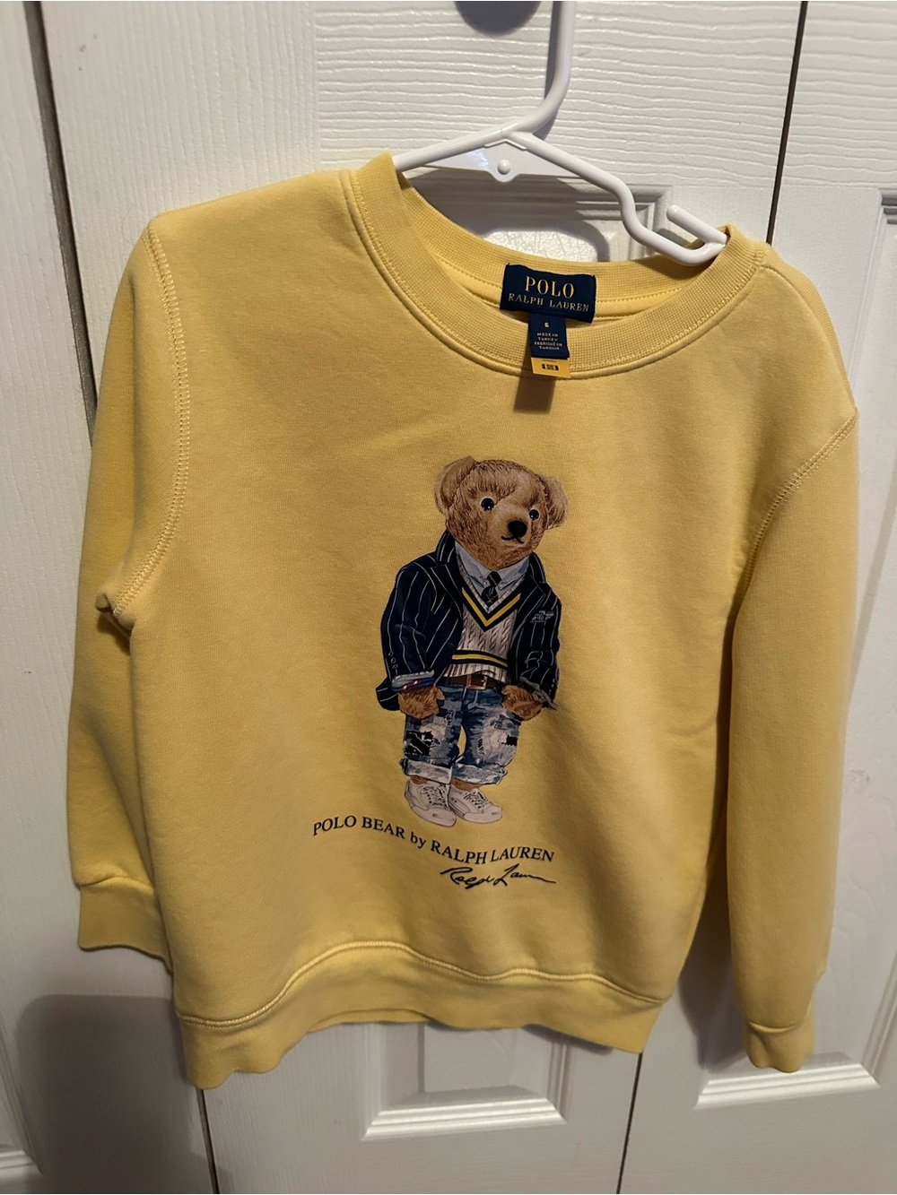 Polo by Ralph Lauren Yellow Crewneck with Bear Graphic